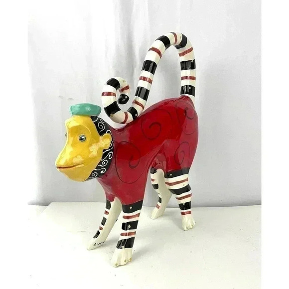 Dana Simson Monkey Hand Painted Sculpture Rare - Picture 1 of 12